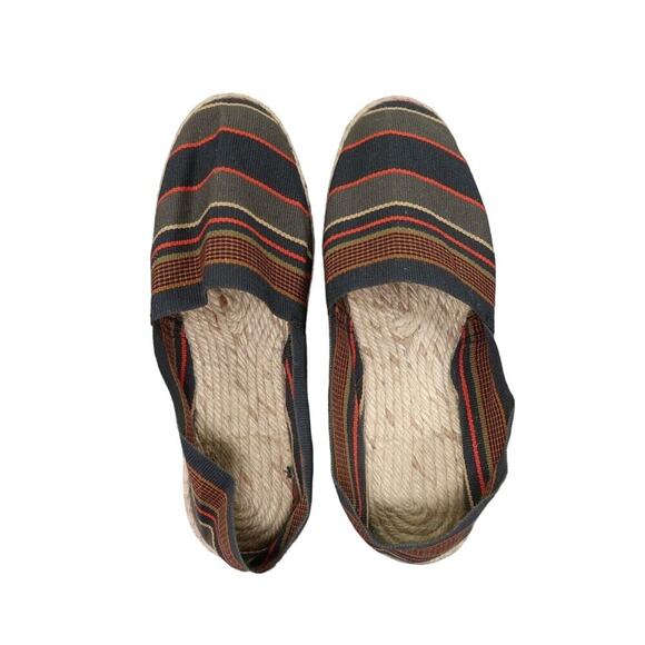 Espadrille Flats Womens 39 Slip On Boho Stripe Fabric Artisanat Francais Loafer - Picture 5 of 12